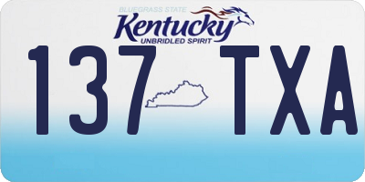 KY license plate 137TXA