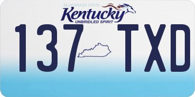 KY license plate 137TXD