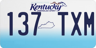 KY license plate 137TXM
