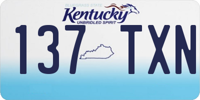 KY license plate 137TXN