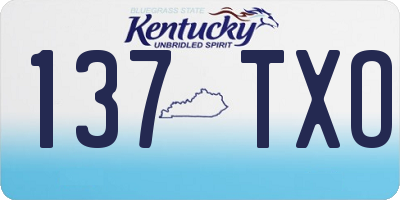 KY license plate 137TXO