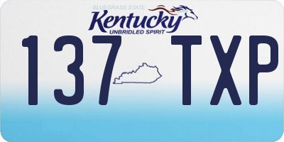 KY license plate 137TXP