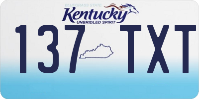 KY license plate 137TXT