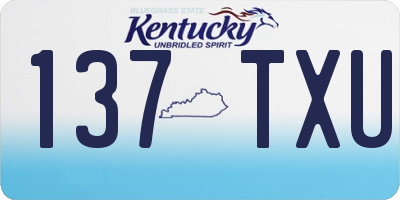 KY license plate 137TXU