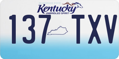 KY license plate 137TXV