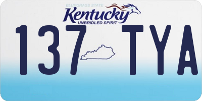 KY license plate 137TYA