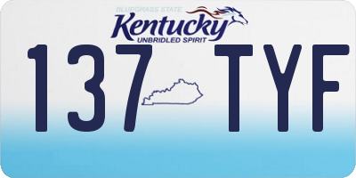 KY license plate 137TYF