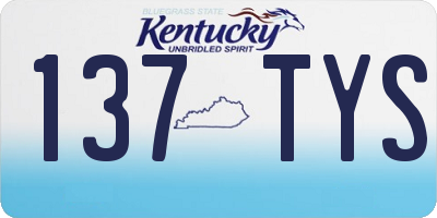 KY license plate 137TYS