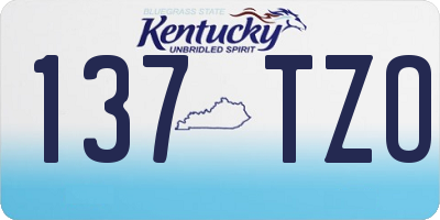 KY license plate 137TZO