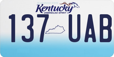KY license plate 137UAB
