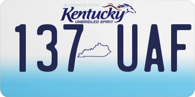 KY license plate 137UAF