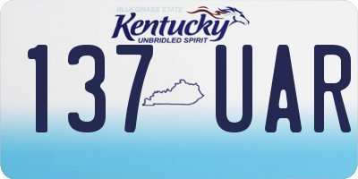 KY license plate 137UAR