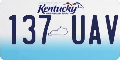 KY license plate 137UAV