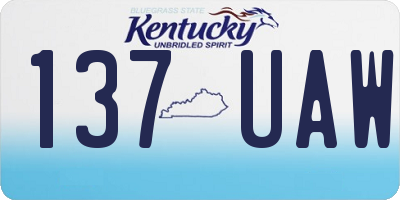KY license plate 137UAW