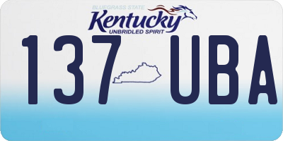 KY license plate 137UBA