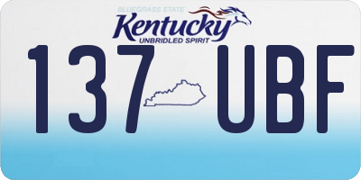 KY license plate 137UBF