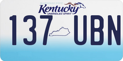 KY license plate 137UBN