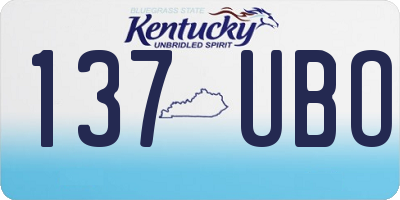 KY license plate 137UBO