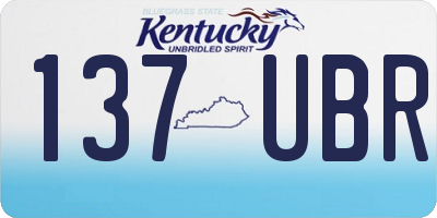 KY license plate 137UBR