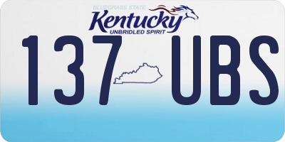 KY license plate 137UBS