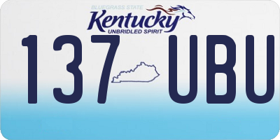 KY license plate 137UBU