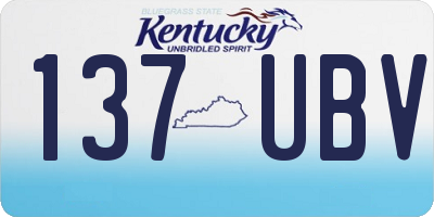 KY license plate 137UBV