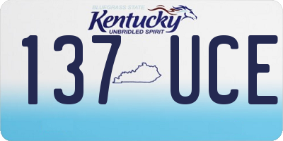 KY license plate 137UCE