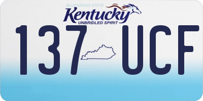 KY license plate 137UCF