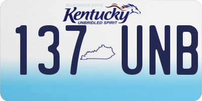 KY license plate 137UNB