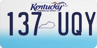 KY license plate 137UQY
