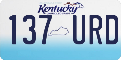 KY license plate 137URD