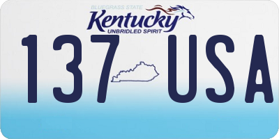 KY license plate 137USA