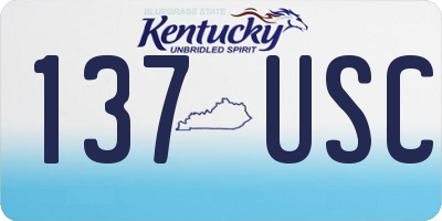 KY license plate 137USC