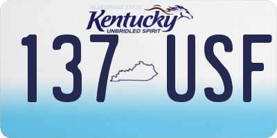 KY license plate 137USF