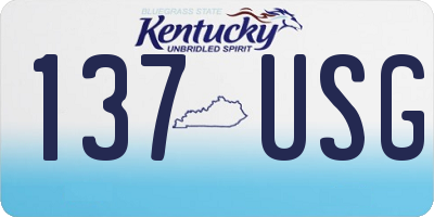 KY license plate 137USG