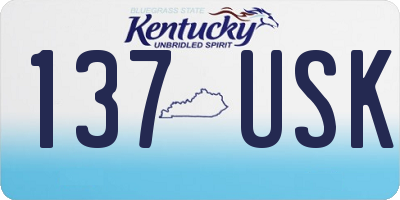 KY license plate 137USK