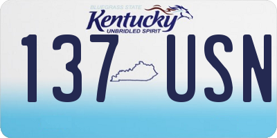 KY license plate 137USN