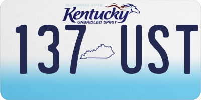 KY license plate 137UST