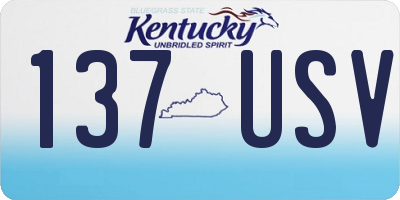 KY license plate 137USV