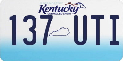 KY license plate 137UTI