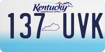 KY license plate 137UVK