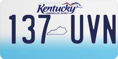 KY license plate 137UVN