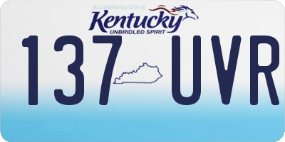 KY license plate 137UVR