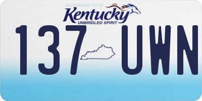 KY license plate 137UWN