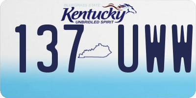 KY license plate 137UWW