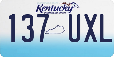 KY license plate 137UXL