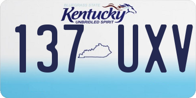 KY license plate 137UXV
