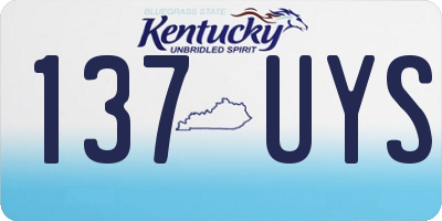 KY license plate 137UYS