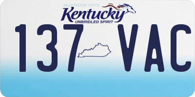 KY license plate 137VAC