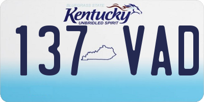 KY license plate 137VAD